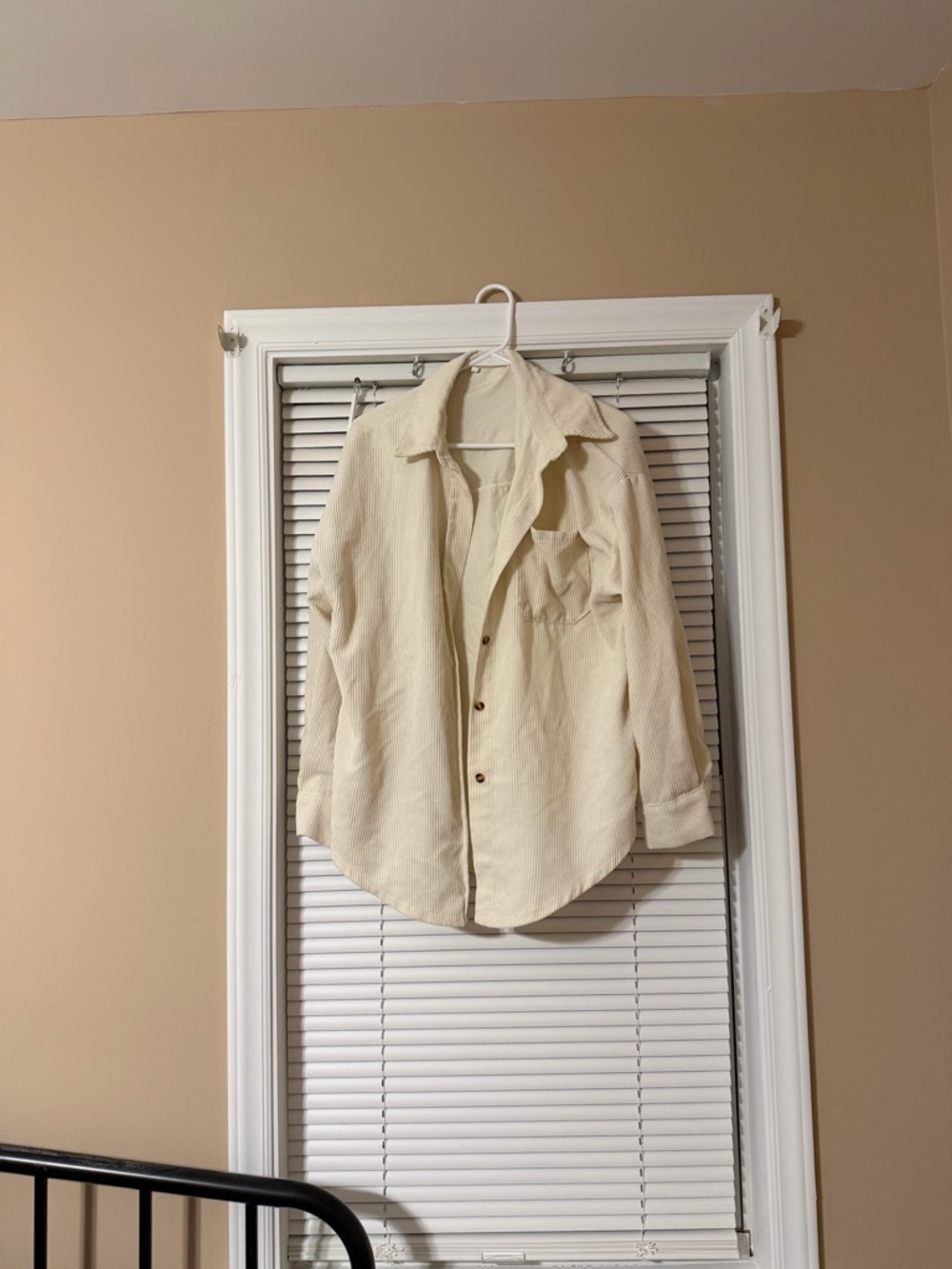 Cream Button-Front Women's Lightweight Jacket